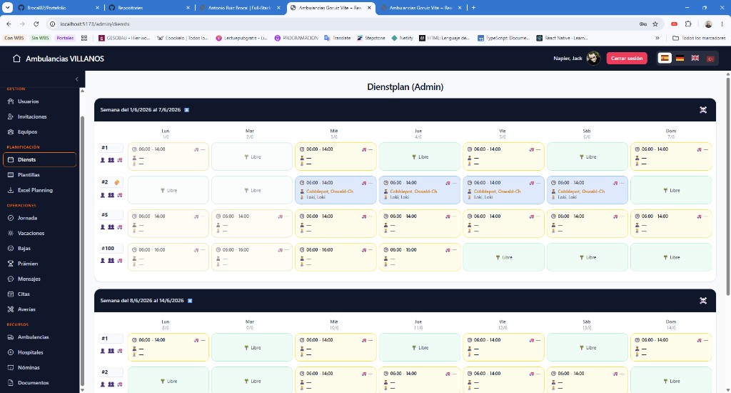 Weekly Dienstplan