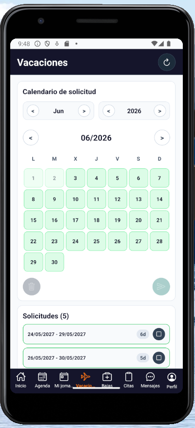 Worker app vacations